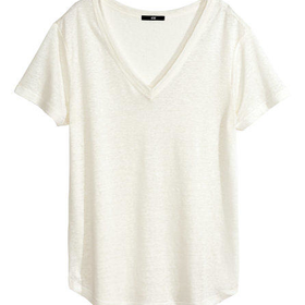 Linen T-shirt - from H&M