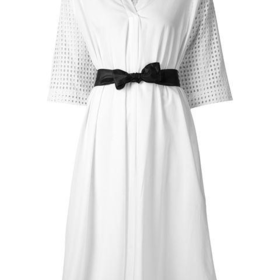 Tome Embroidered Panel Belted Dress - Capitol - Farfetch.com