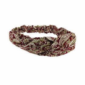 Paisely Knotted Headband - Red