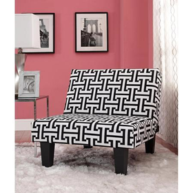 Kebo Chair, Black and White Geometric Pattern with Dark Leg - Walmart.com
