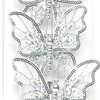 Festive Productions 100 mm Glittered Sheer Clip on Butterflies Tree Trims, Pack of 3, Silver