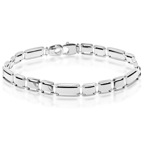 Citerna Sterling Silver Rectangle Bar Links Bracelet of Length 20.5...