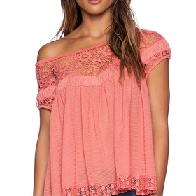 Free People Heart Throb Babydoll in Coral