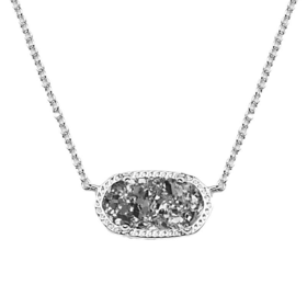Elisa Silver Pendant Necklace in Platinum Drusy - Kendra Scott Jewelry