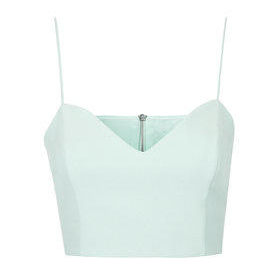 Crepe Sweetheart Crop Top - Ice Blue