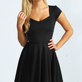 Lara Sweetheart Neck Skater Dress