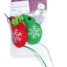 Pet Brands Christmas Festive Mice Cat Toy (2 Pack) - £1.04