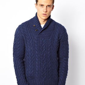 Polo Ralph Lauren Jumper in Cable Knit Shawl Neck