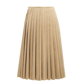 Kensington faux-suede pleated skirt