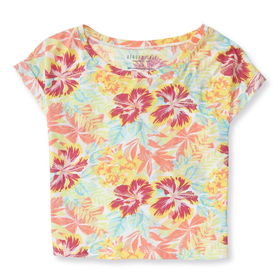 Hawaiian Floral Crop Boxy Tee