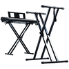 Duronic KS2B Height Adjustable Twin X Frame Keyboard Stand, w...