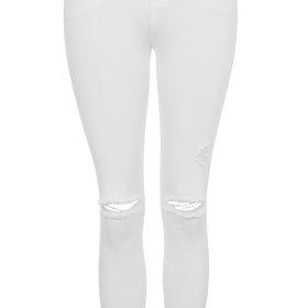 MOTO White Ripped Leigh Jeans - White