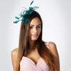 Turquoise loop & feather hair clip fascinator