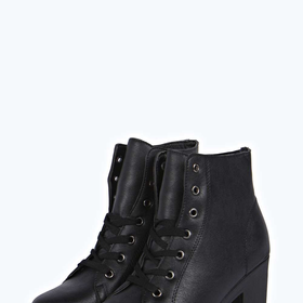 Lucy Lace Up Block Heel Boot