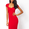 ASOS Bodycon Dress With Ruched Bust And Short Sleeves