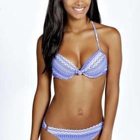 Santorini Zig Zag Moulded Cup Twist Front Bikini