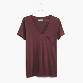 SLUB V-NECK POCKET TEE