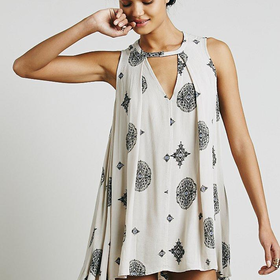 Free People Sleeveless Retro Print Tunic