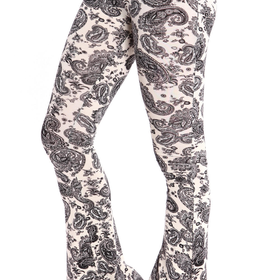 MIXED PAISLEY PRINT BELL PANTS