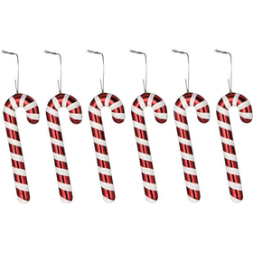 Pack of 6 Red and White Candy canes