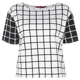 Alisha Grid Check Contrast Sleeve Shell