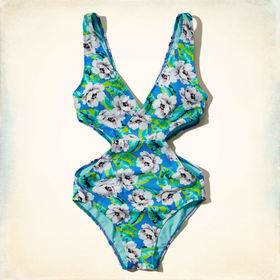 Floral Print One-Piece Swimsuit