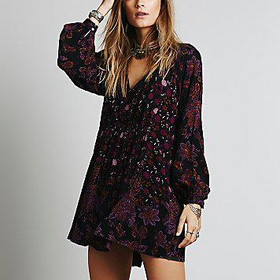 Free People Womens Lucky Loosey Shapeless Dress