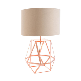 Sophie Geometric Table Lamp in Copper