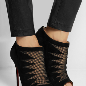 Christian Louboutin | Disorder 120 suede and mesh ankle boots | NET-A-PORTER.COM