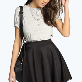 Susan Scallop Hem Scuba Skater Skirt