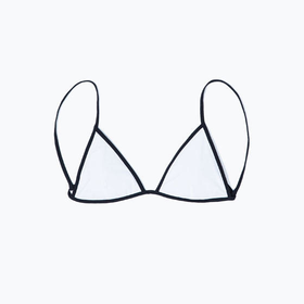 Contrast piped triangle bikini