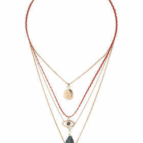 Multi-Row Charm Necklace - Multi