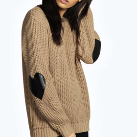 Cara Heart Elbow PU Patch Jumper