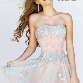 Strapless Embellished Dress by Sherri Hill