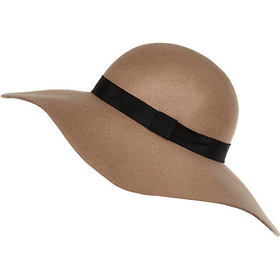 River Island Womens Beige floppy oversized fedora hat