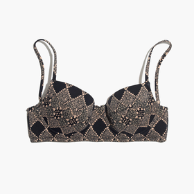 Bustier Bikini Top in Woodcut Diamond