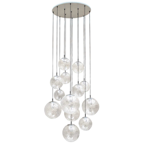 Impressive Extra Large Glass Ball Chandelier by RAAK, Amsterdam 1960