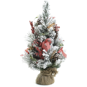 Festive Snowtipped Berry and Cone Table Top Christmas Tree