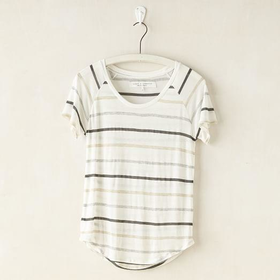 Craft + Commerce Scoop Neck Stripe T-Shirt