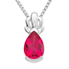 Byjoy 925 Sterling Silver Pear Shape Ruby Pendant on 45cm Cu...