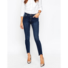 ASOS Lisbon Midrise Ankle Grazer Jeans in Binx Wash With High-Low Raw Hem