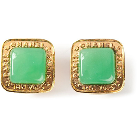 Chanel Vintage square shaped clip-on earring