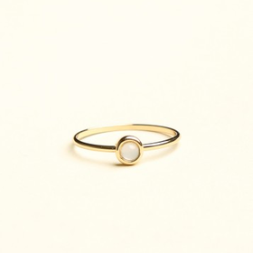 GOLD WHITE STONE RING