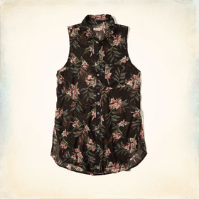 Printed Sleeveless Shirt