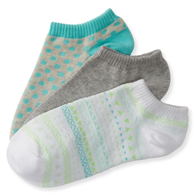 Aeropostale 3-Pack Geo, Solid & Dot Ped Socks