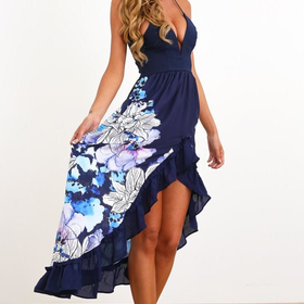 HelloMolly | Echo In The Wind Maxi Dress Navy