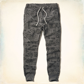 Hollister Pattern Fleece Jogger Pants