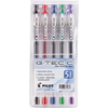 Pilot G-Tec-C Gel Rolling Ball Pens, Ultra Fine Point, 5-Pack Pouch, Black/Blue/Red/Green/Purple Ink