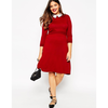 ASOS CURVE Knitted Skater Dress with Contrast Collar