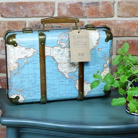 Vintage World Map Suitcase